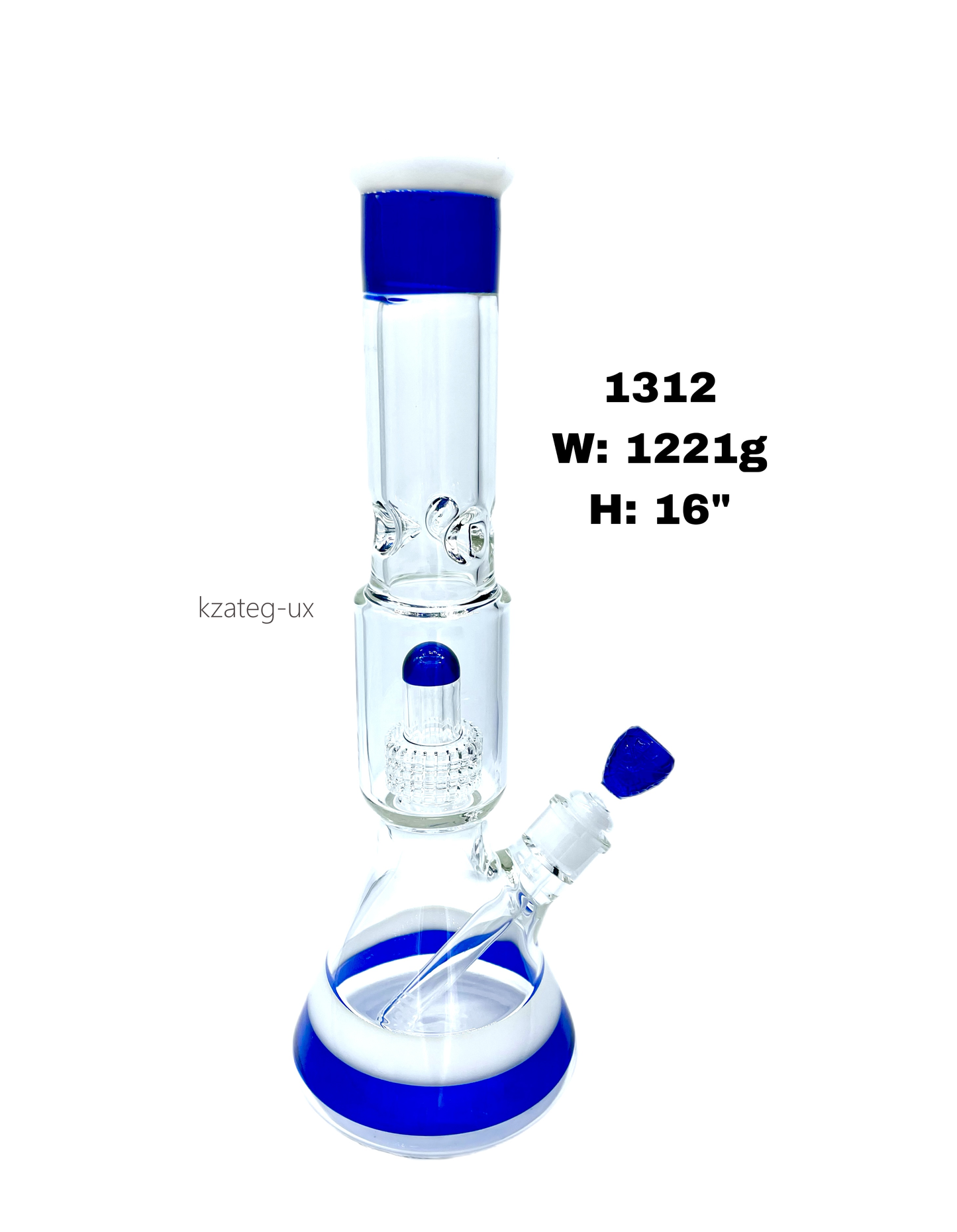 Showerhead Perc Glass Beaker Water Pipe 16"