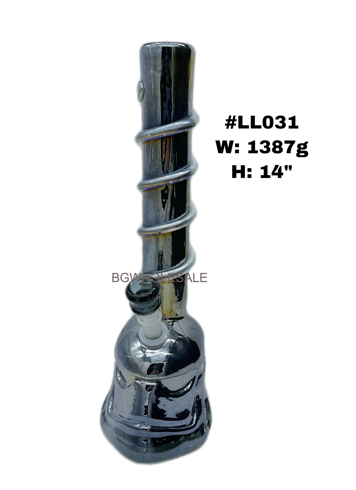 14" Electroplated Soft Glass Bong Water Pipe