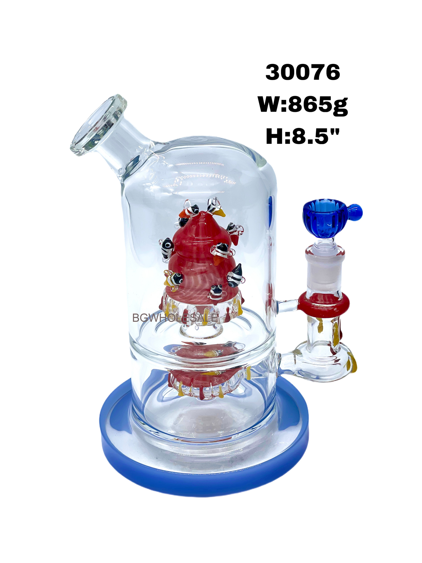 8.5" Honeycomb Jet Perc Glass Bong Water Pipe