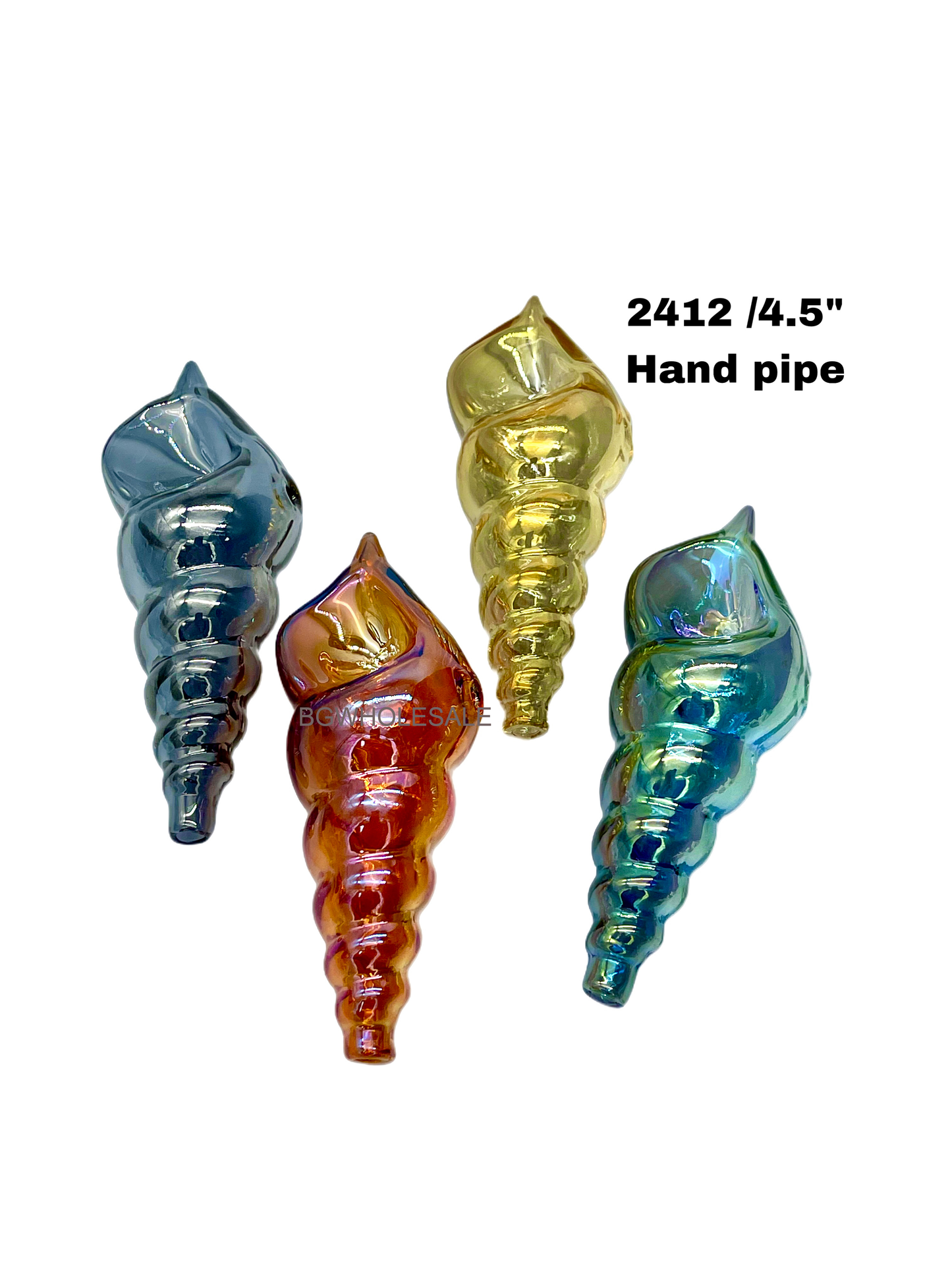Electroplated Iridescent Color Conch Glass Hand Pipe