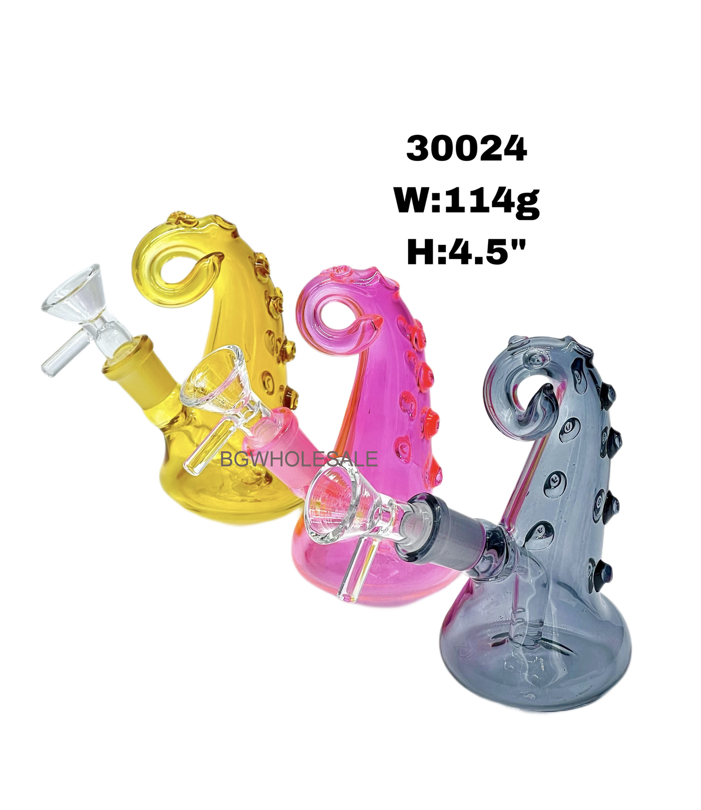 4.5" Small Octopus Glass Water Pipe