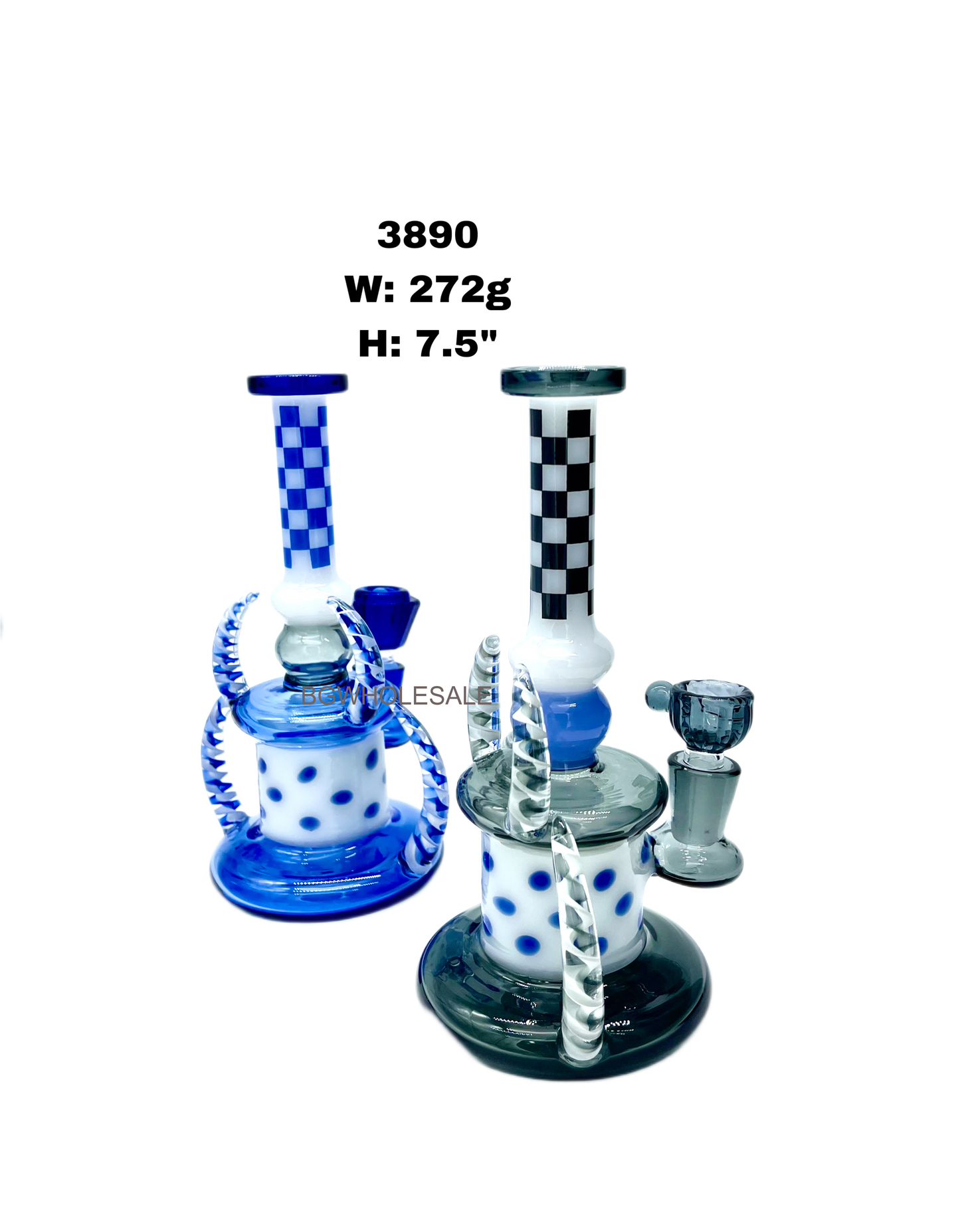 Horned Glass Bong Water Pipe 7.5"