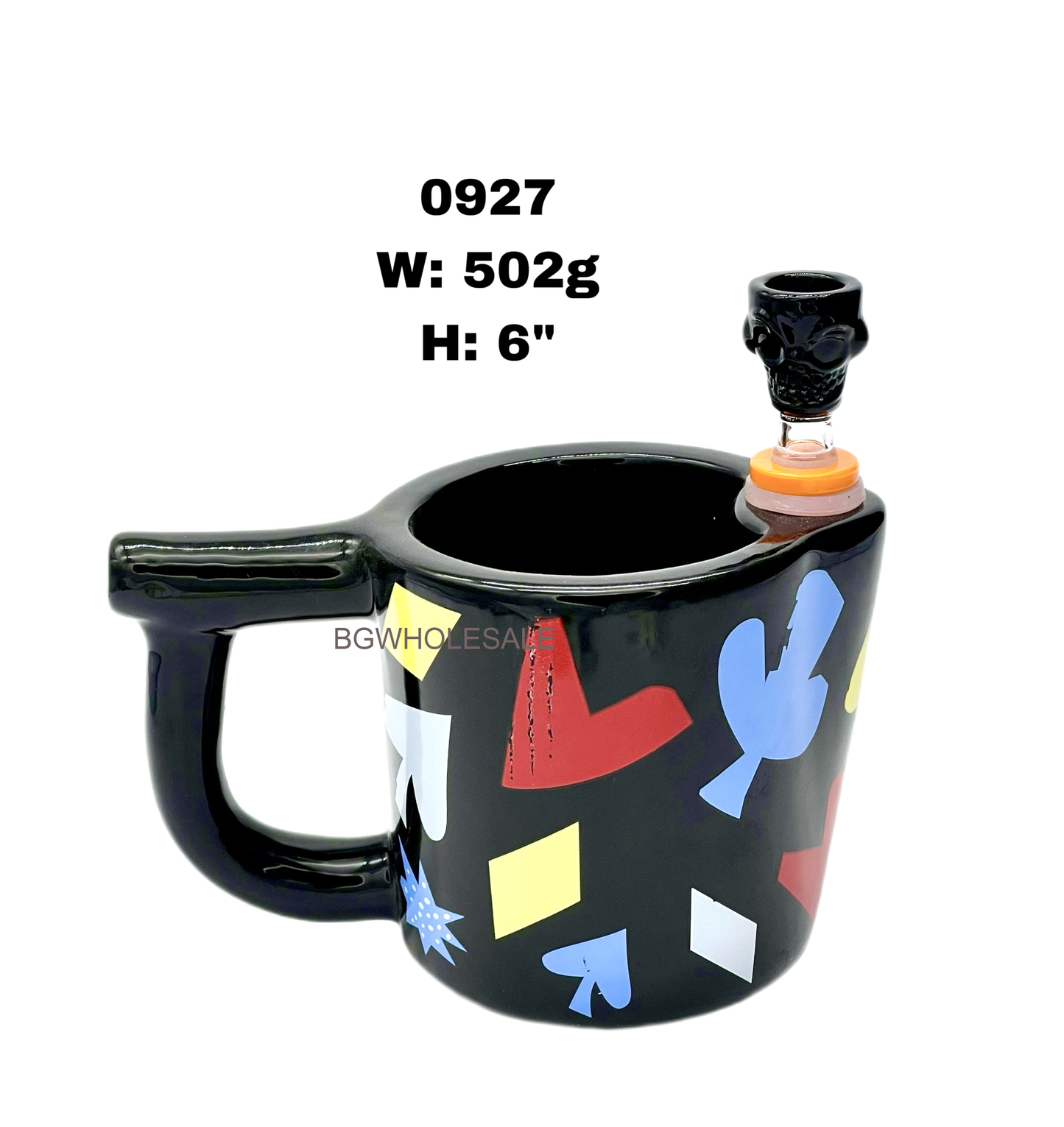 Ceramic Mug Cup Hand Pipe 6"