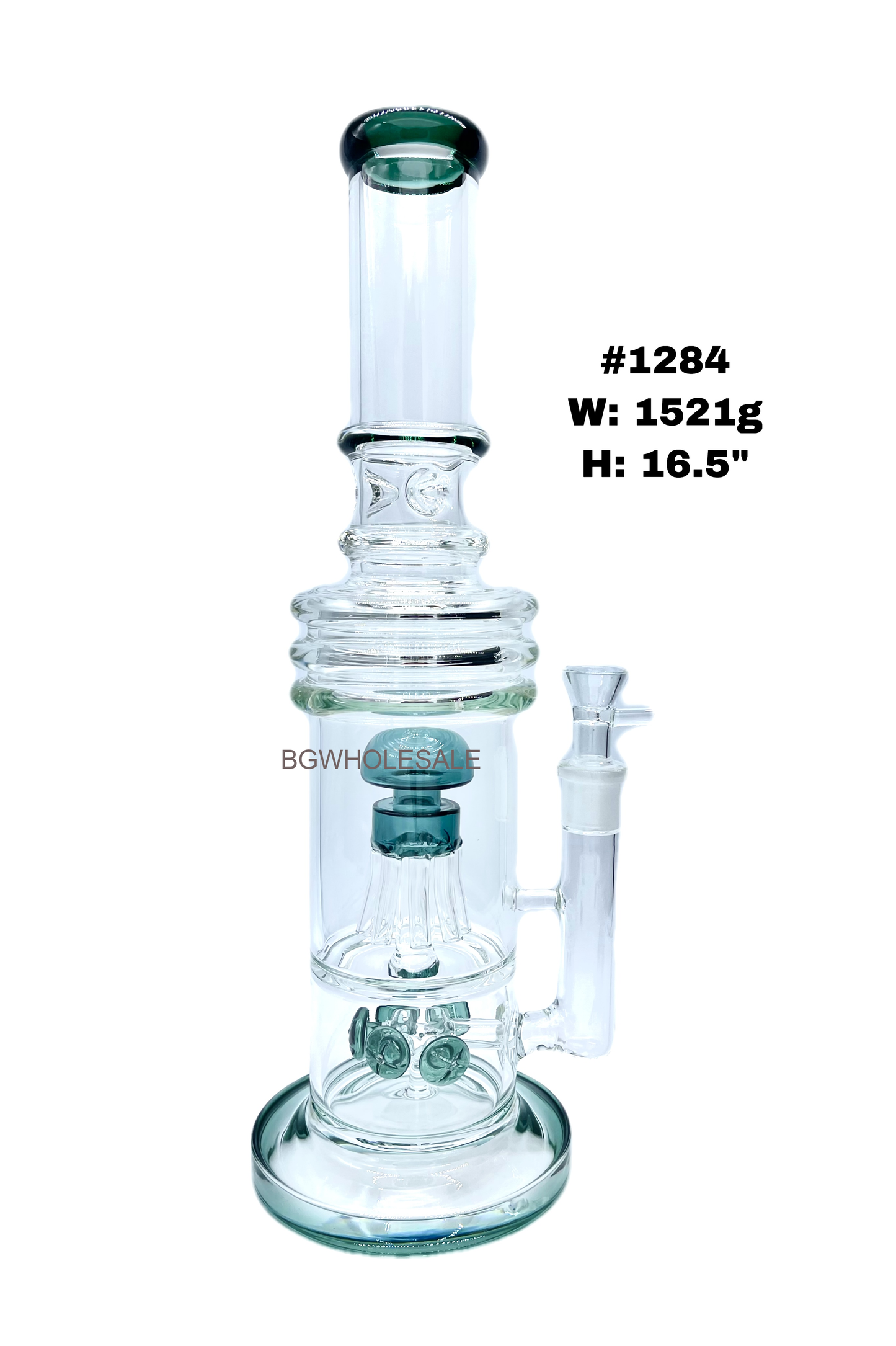 16.5" Big Heavy Straight Tube Perc Bong