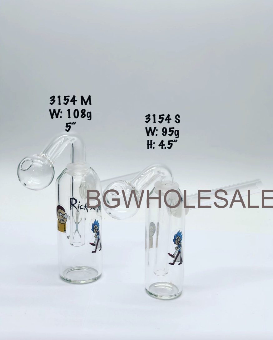 Sticker Glass Oil Burner Bubbler Cylinder Shape