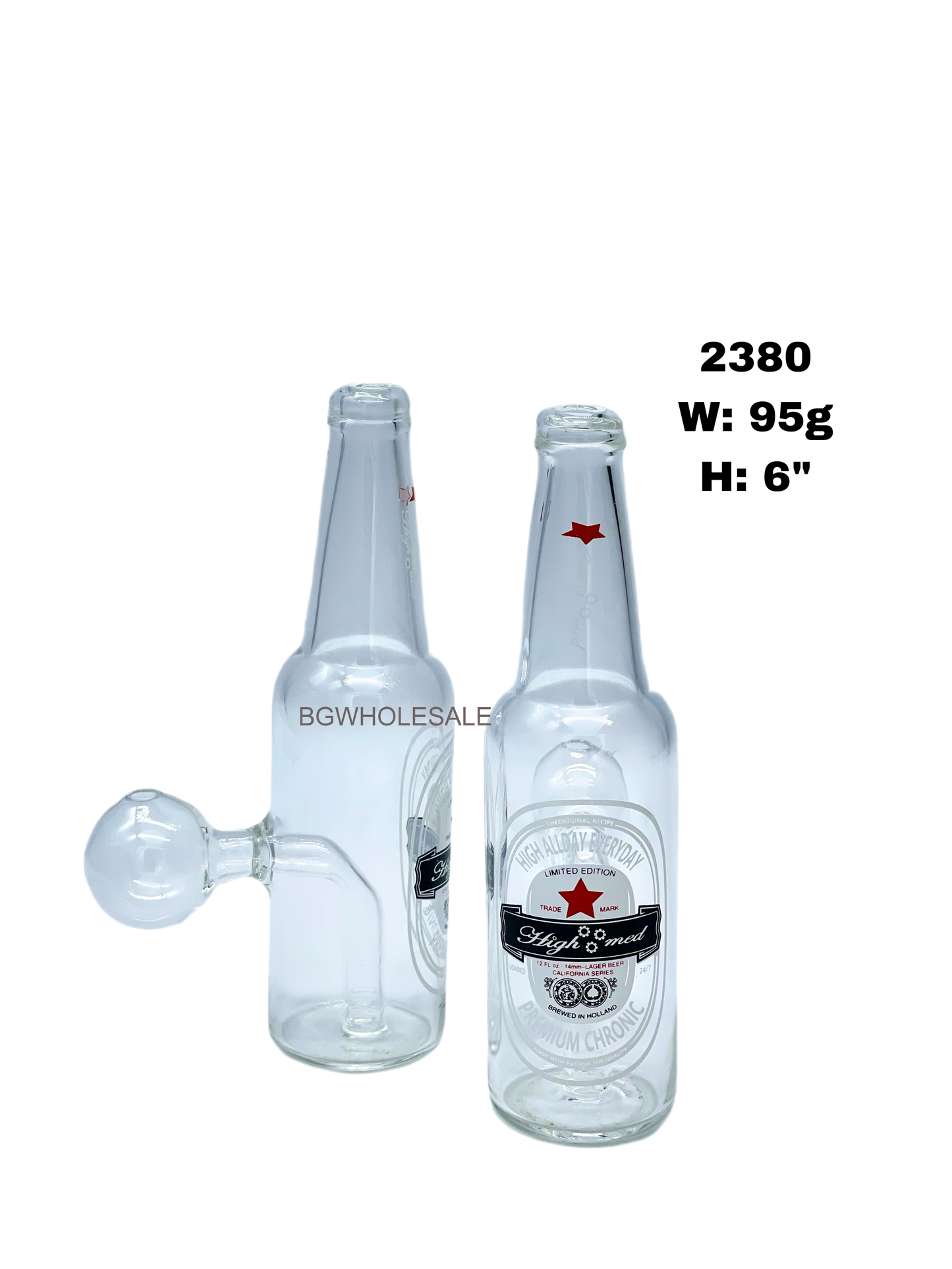 6" Small Beer Bottle Oil Burner Bubbler