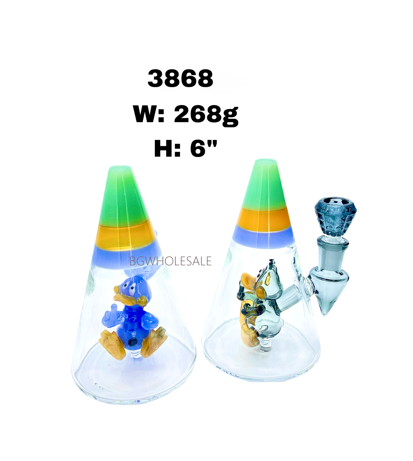 6" Beaker Glass Water Pipe Duck Perc