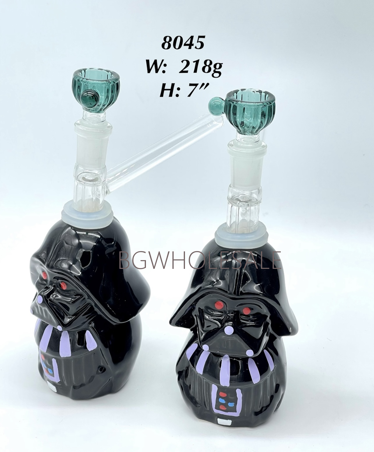 Darth Vader Ceramic Water Pipe with Long Mouthpiece Downstem
