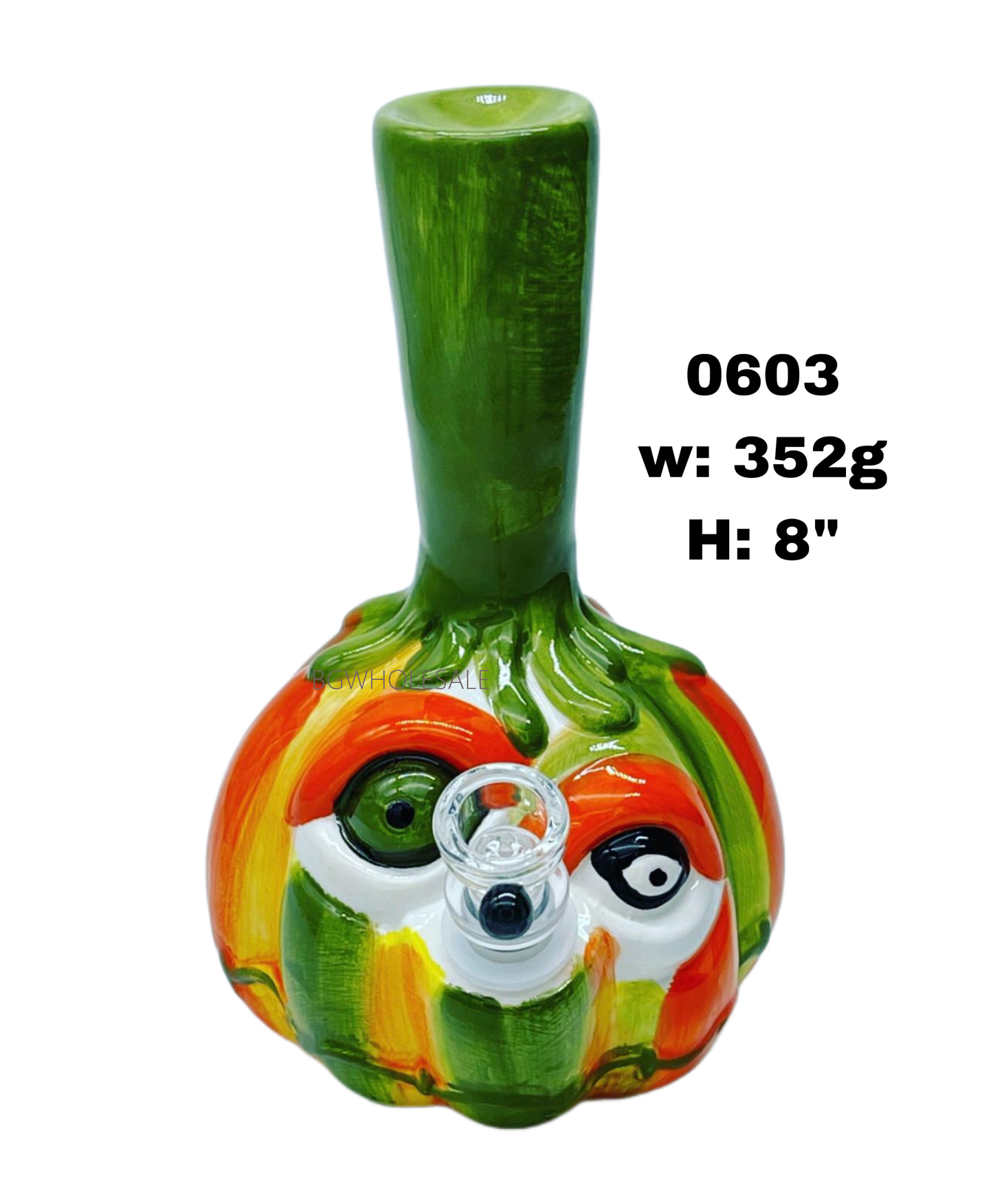 Pumpkin Shape Ceramic Water Pipe 8"