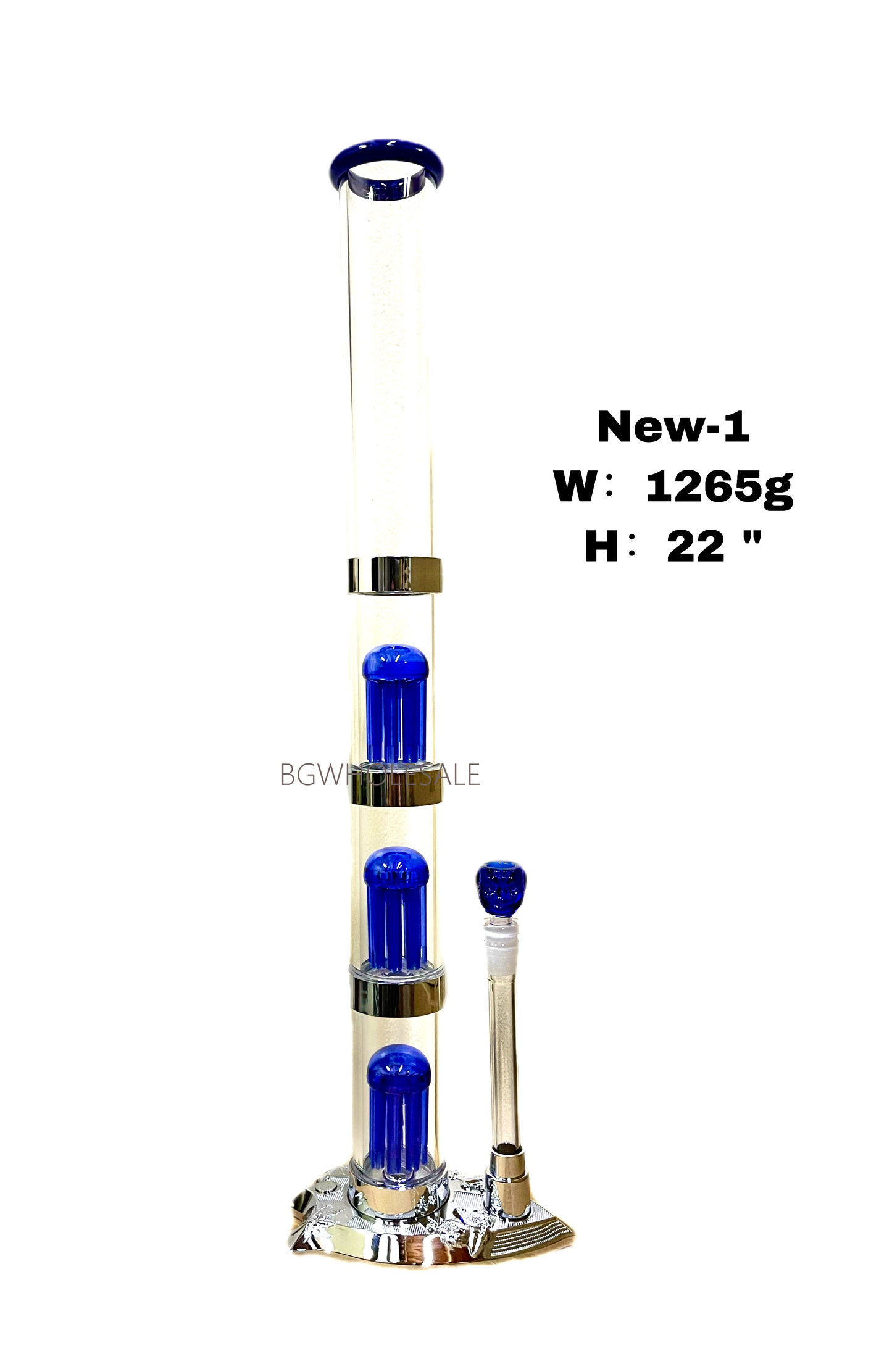 22" Tree Perc Detachable Straight Tube Glass Bong