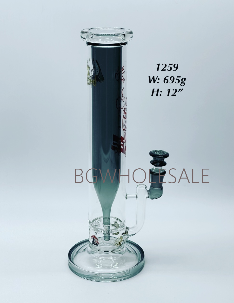 12“ Straight Tube Bong Water Pipe with Sticker