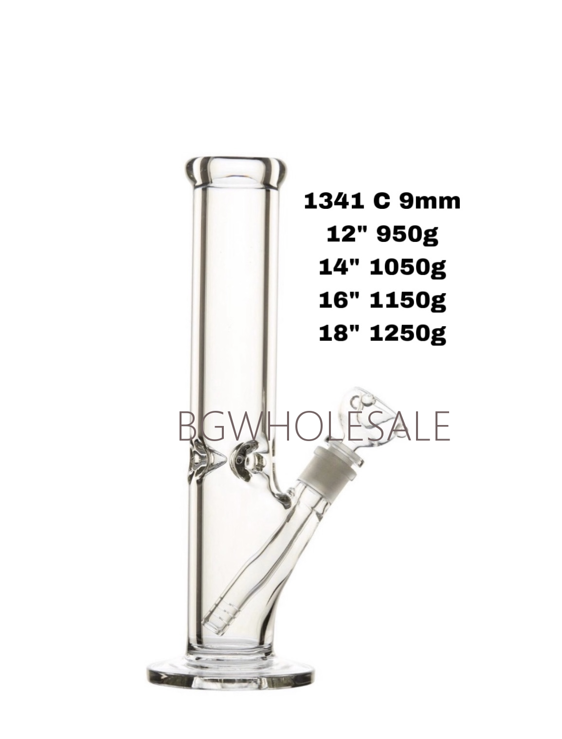 Thick Clear Glass Straight Tube Bong Water Pipe