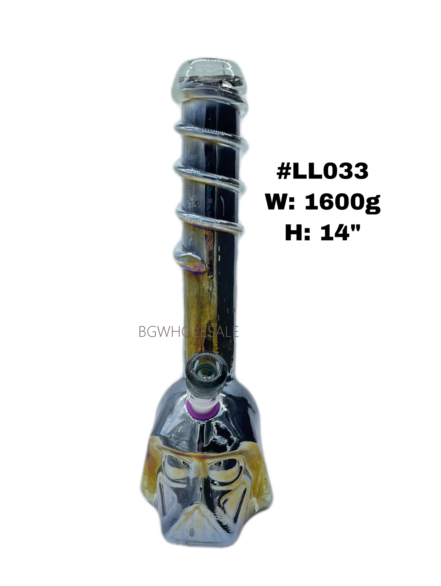 14" Electroplated Star War Soft Glass Bong Water Pipe with Wraps