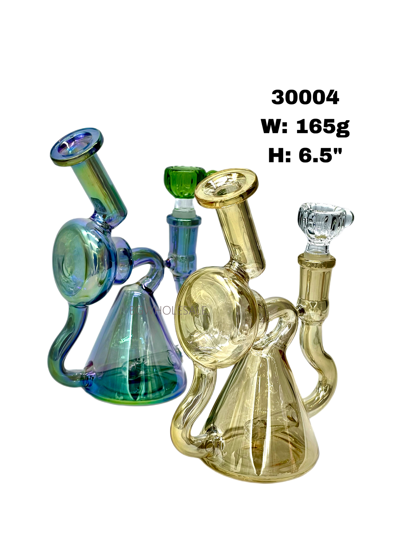6.5" Electroplated Beaker Base Recycler Glass Dab Rig
