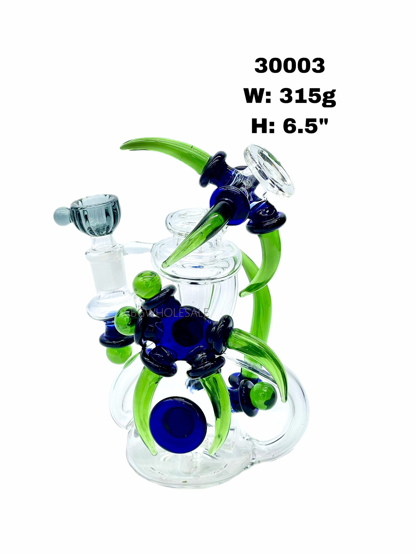 6.5" Horn Recycler Glass Dab Rig