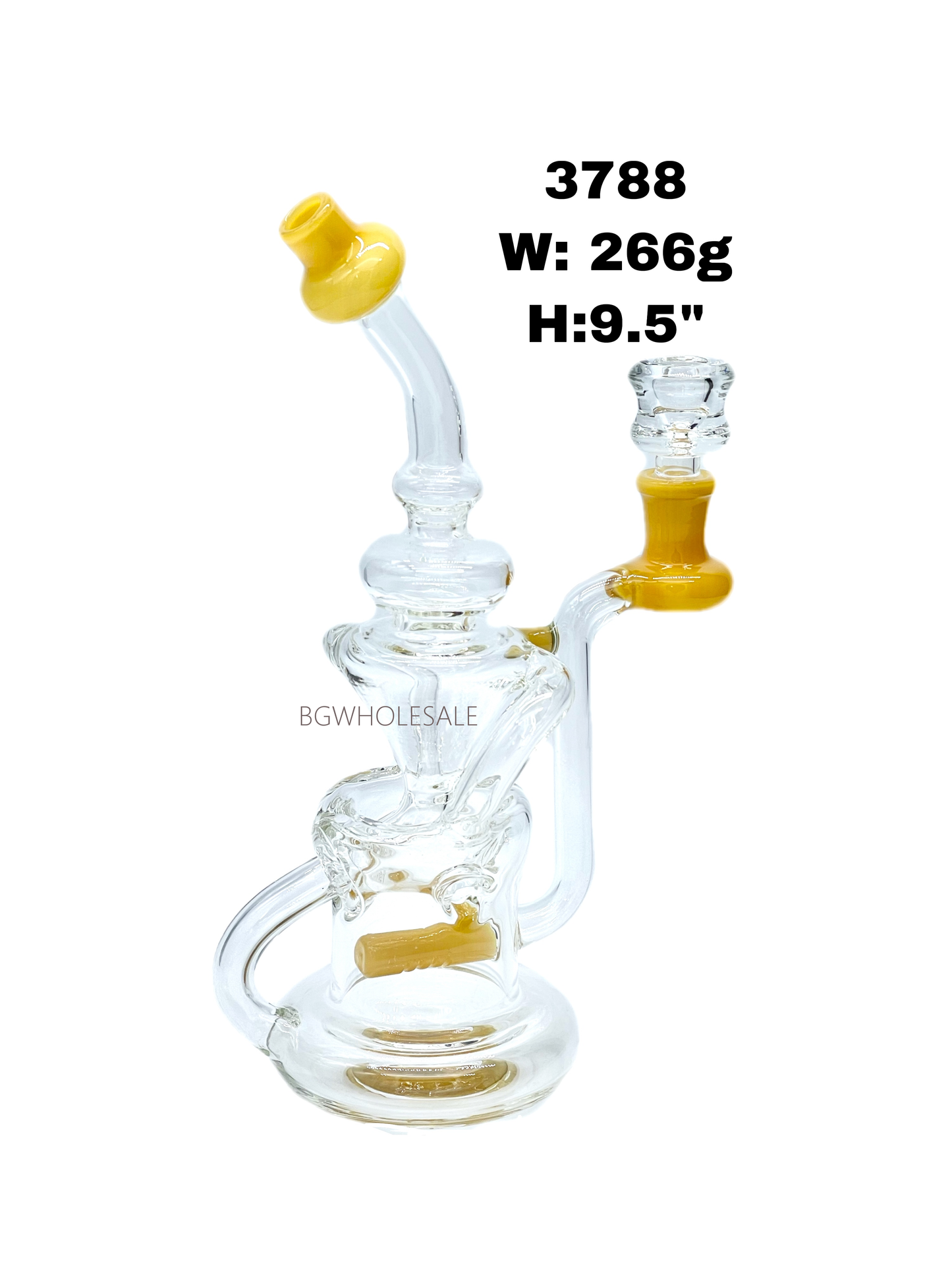 9.5" Recycler Glass Dab Rig with Inline Perc