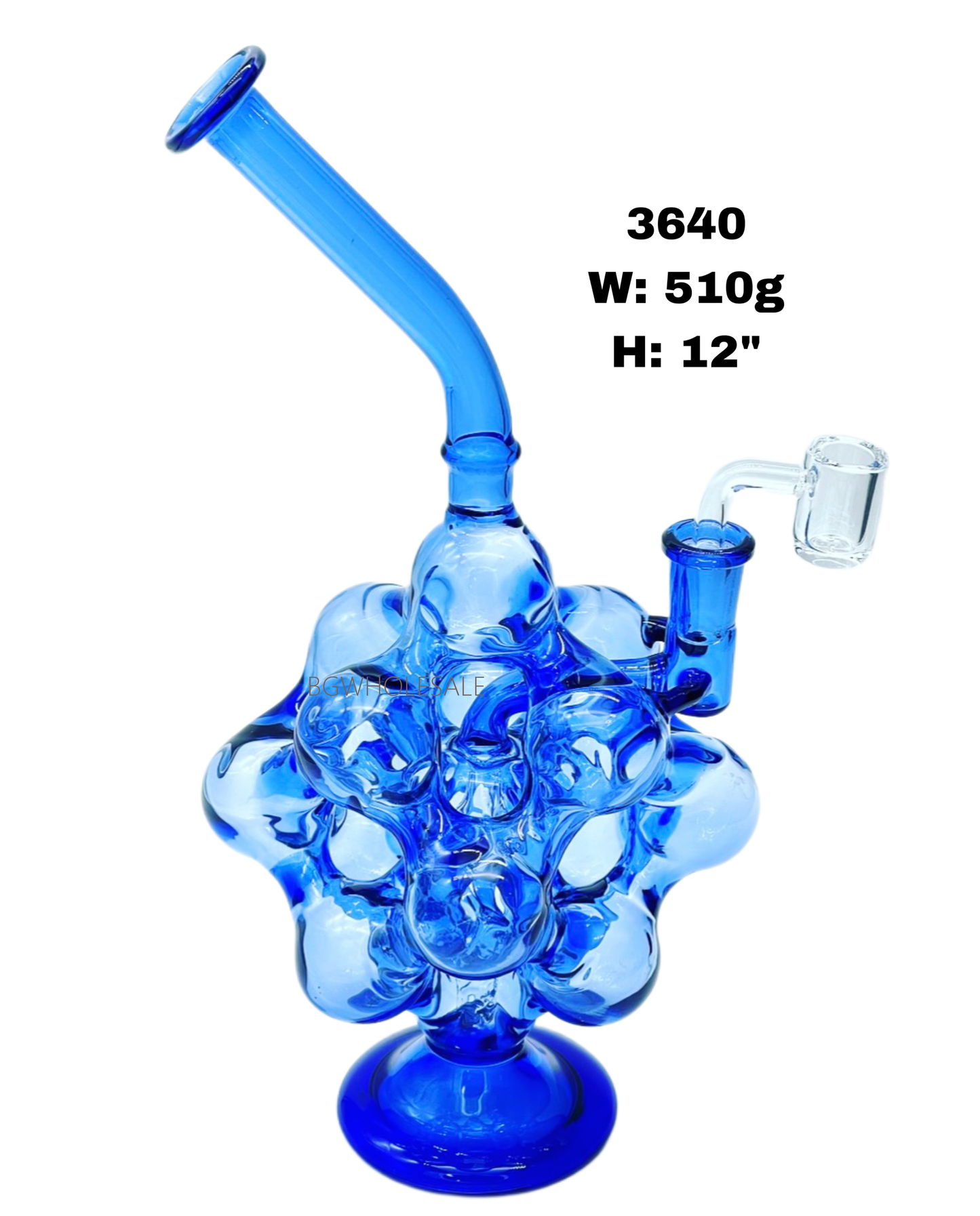 12" Glass Bubble Recycler Dab Rig