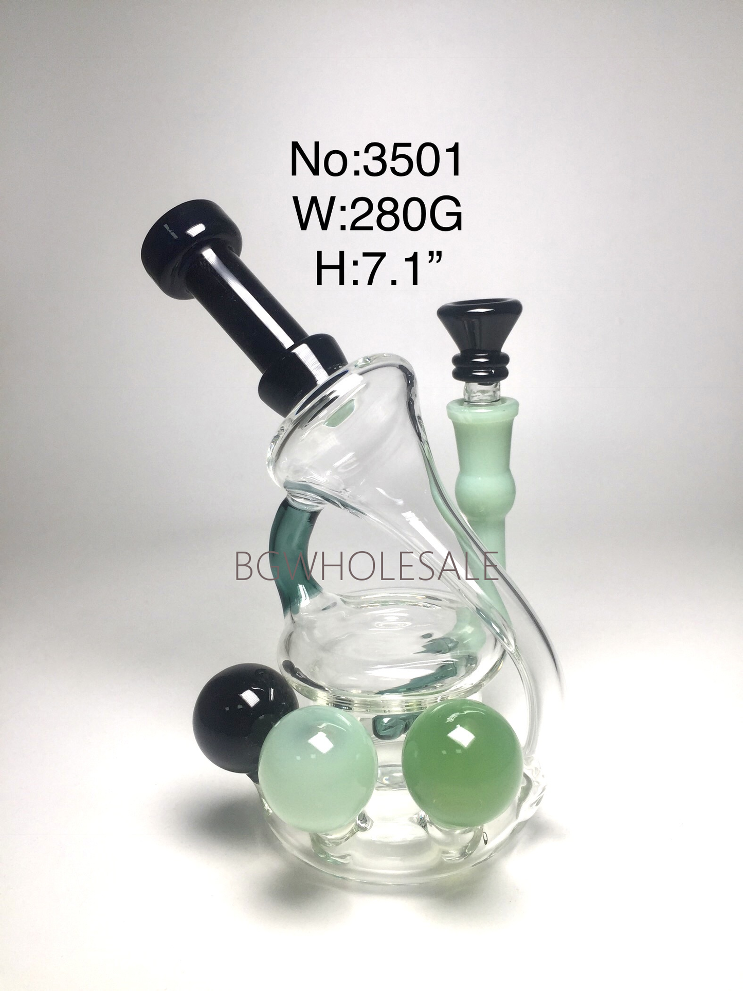 7.1" Recycler Glass Dab Rig