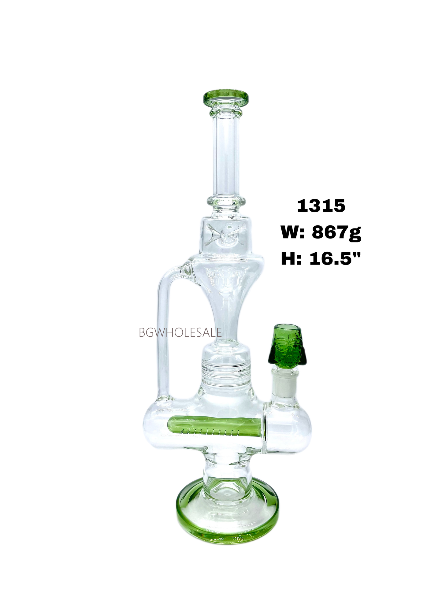 16“ Huge Inline Perc Glass Water Pipe Recycler Dab Rig