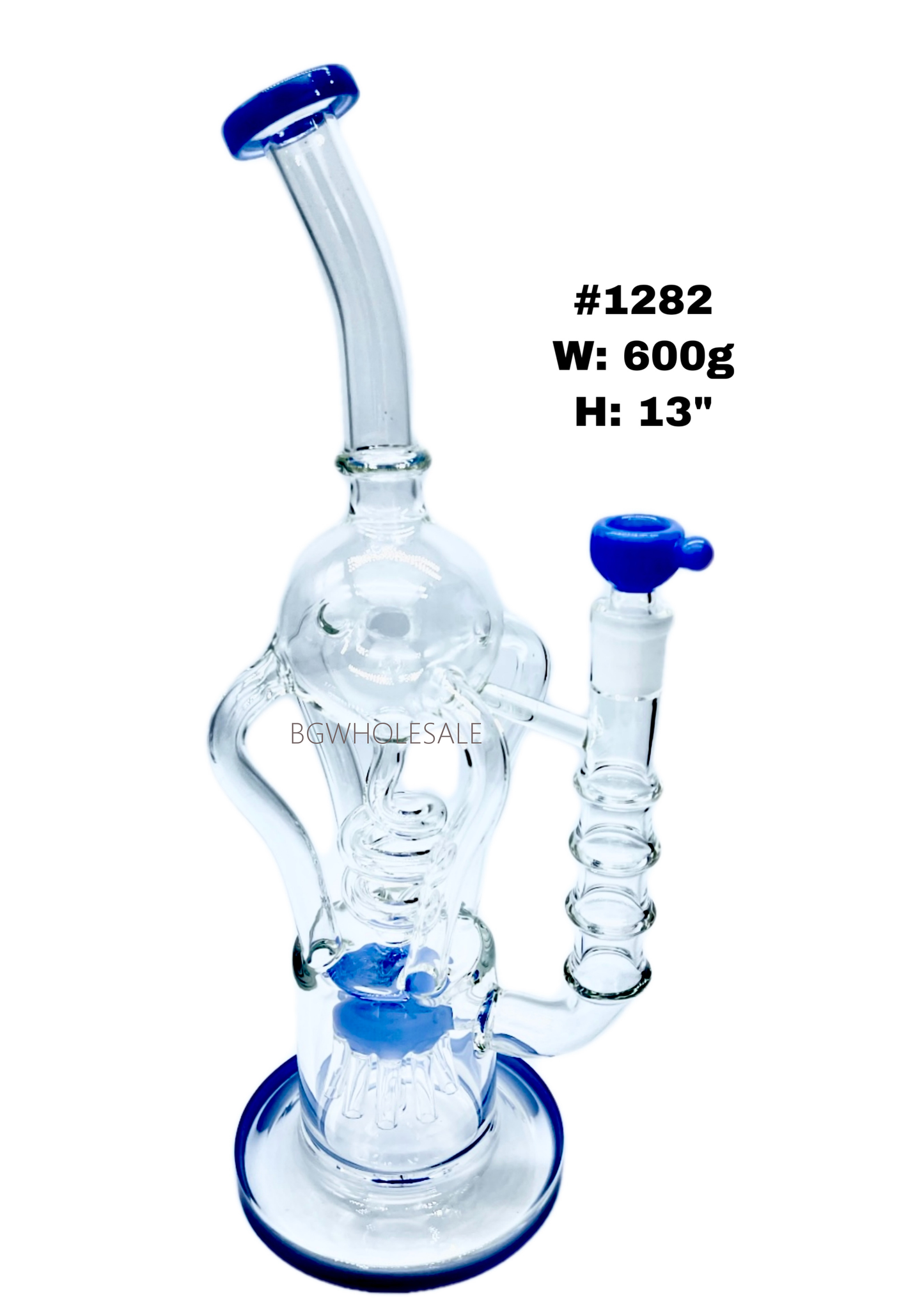 13" Premium Recycler Dab Rig Glass Perc Bong