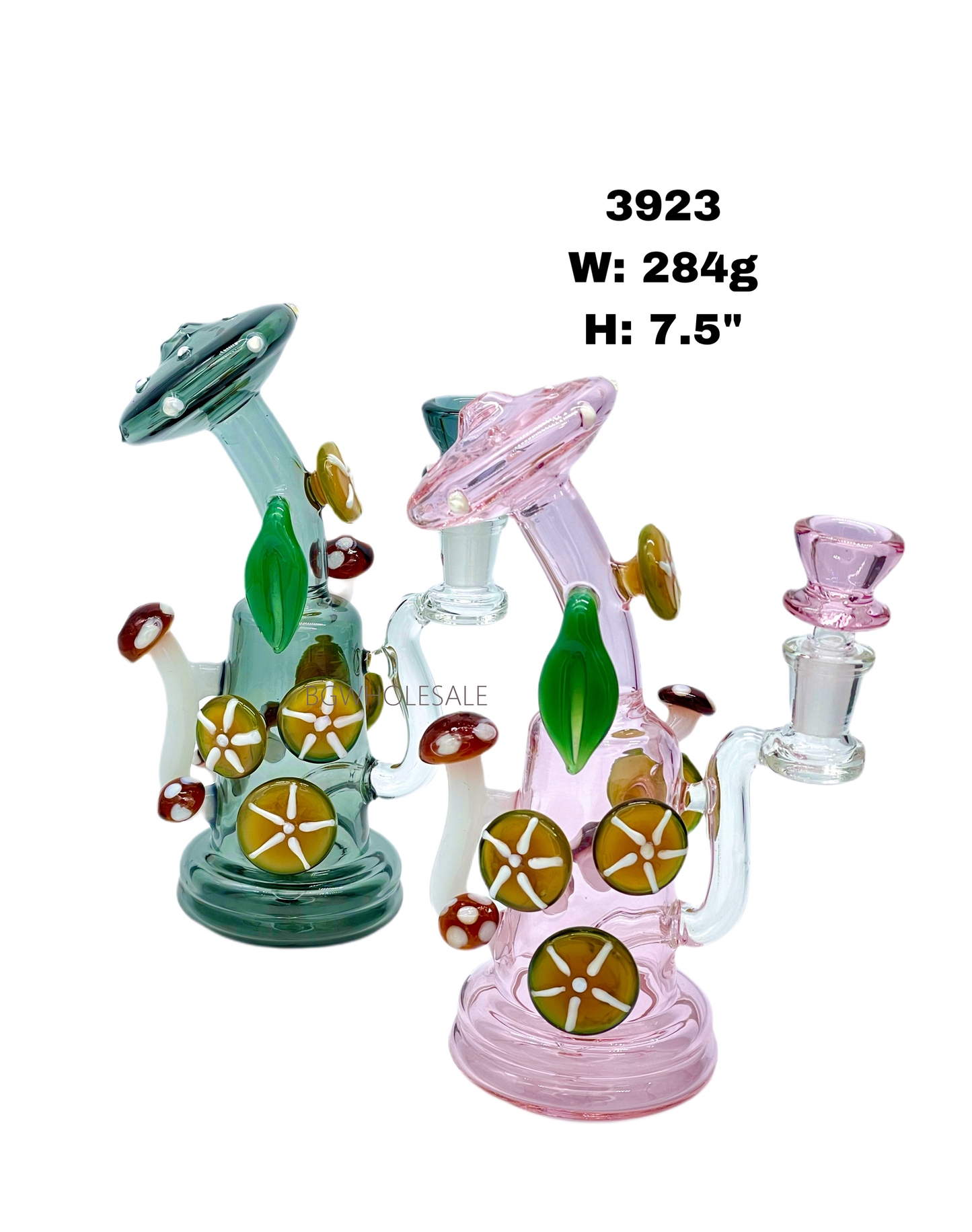7.5" Colored Mushroom Recycler Glass Dab Rig