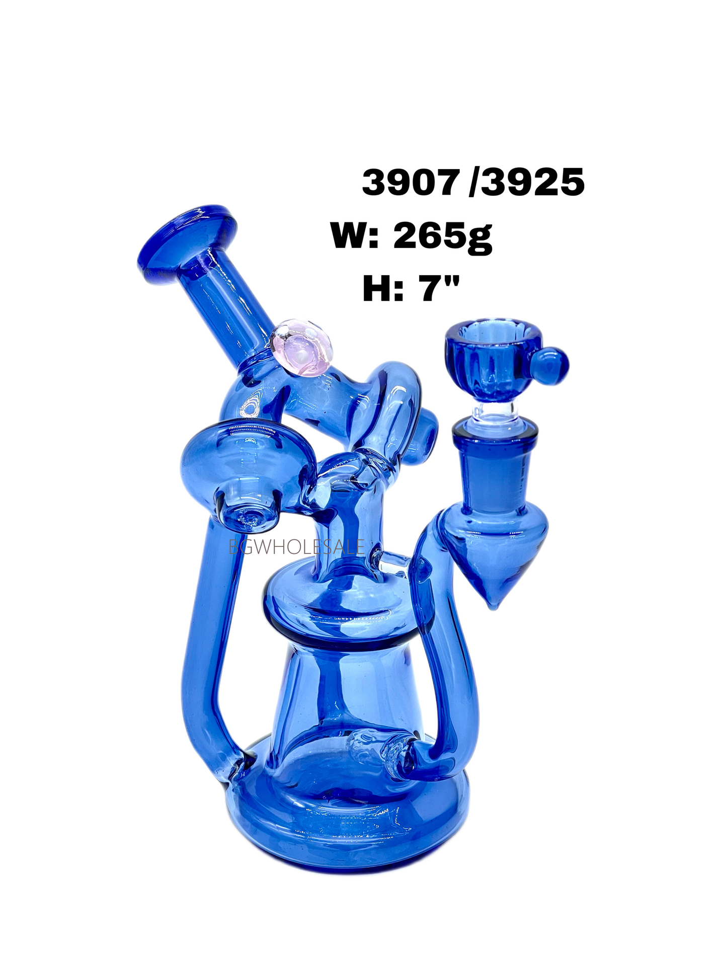 Colored Recycler Dab Rig Glass Water Pipe 7 Inch