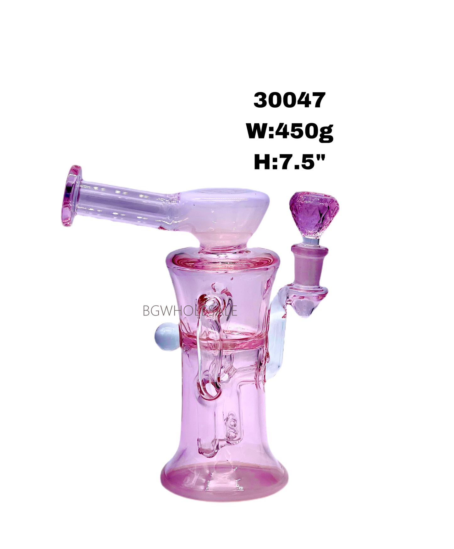 7.5" Recycler Dab Rig Glass Perc Bong