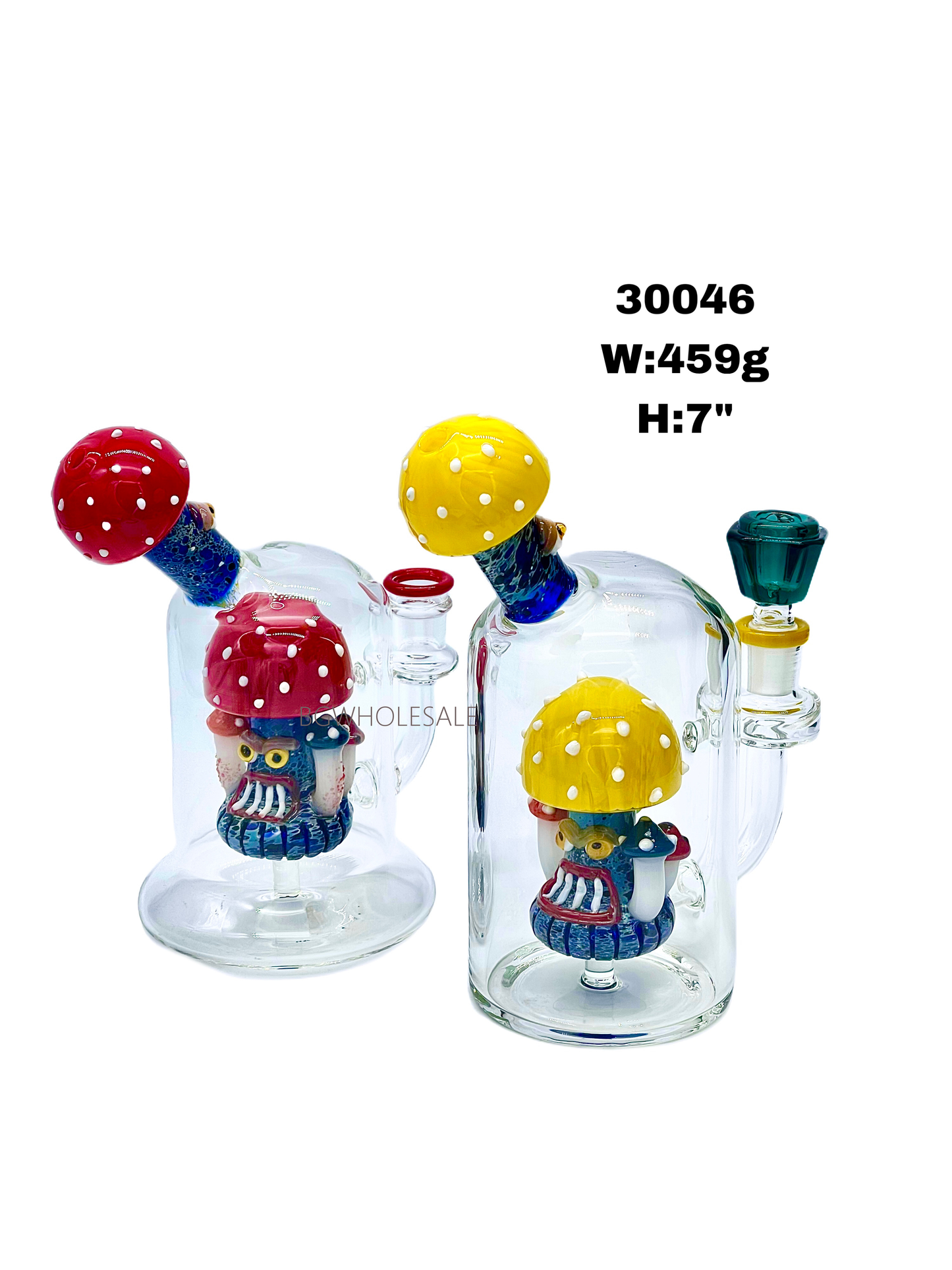 7" Showerhead Perc Cloche Glass Water Pipe