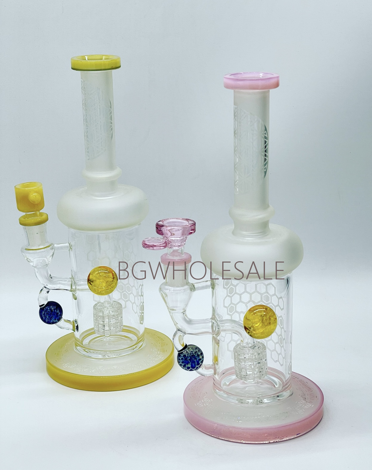 11" Honeycomb Sticker Glass Showerhead Perc Bong