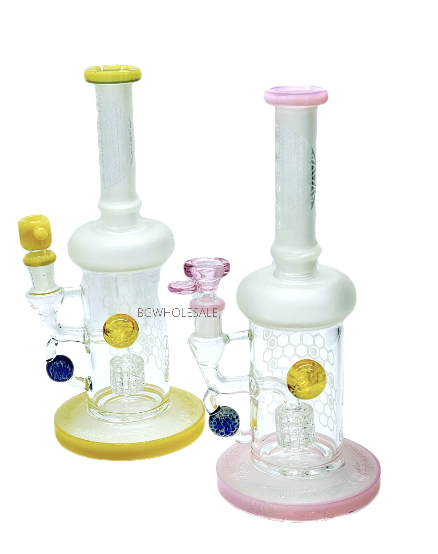 11" Honeycomb Sticker Glass Showerhead Perc Bong