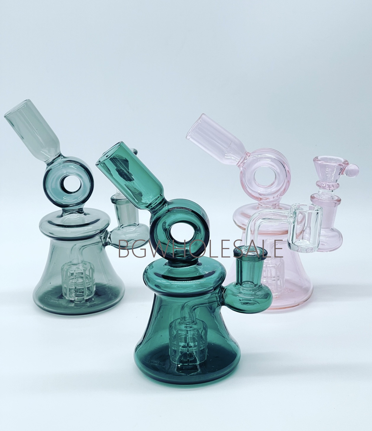 6" Glass Dab Rig with Showerhead and Donut Percolator