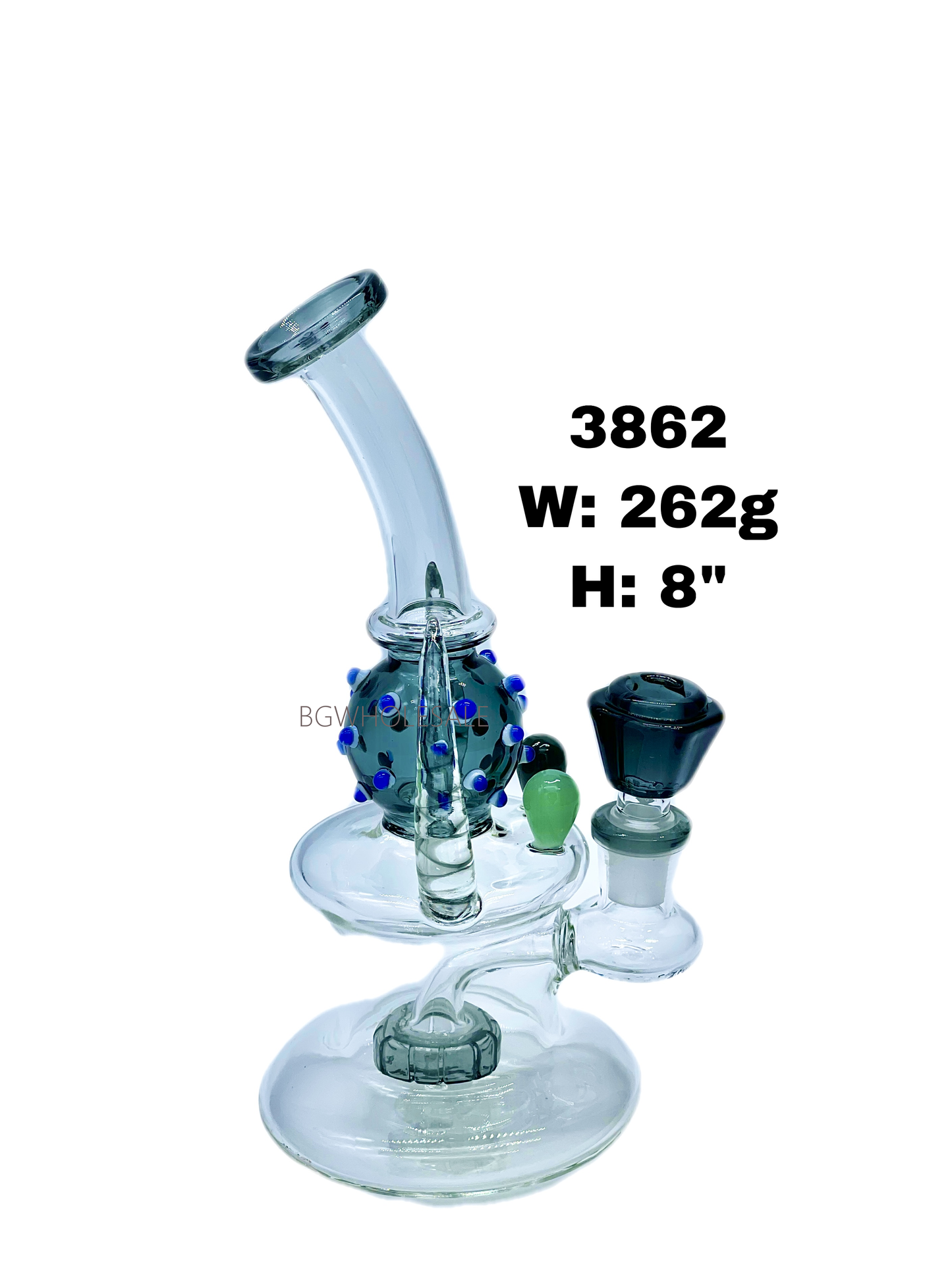 8" Showerhead Perc Bong Glass Water Pipe