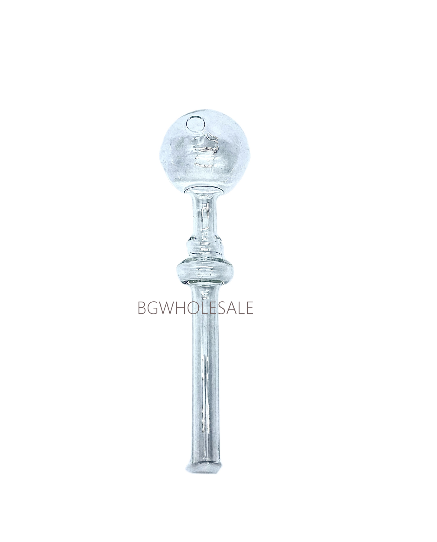 6" Clear Glass Oil Burner Pipe with Curved Gourd