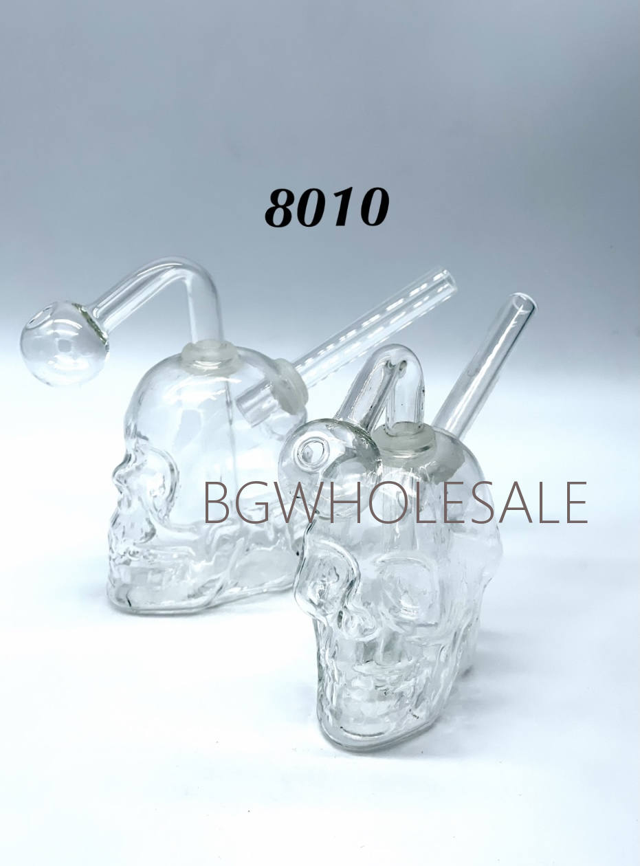 Double Skull Face Glass Sniffer