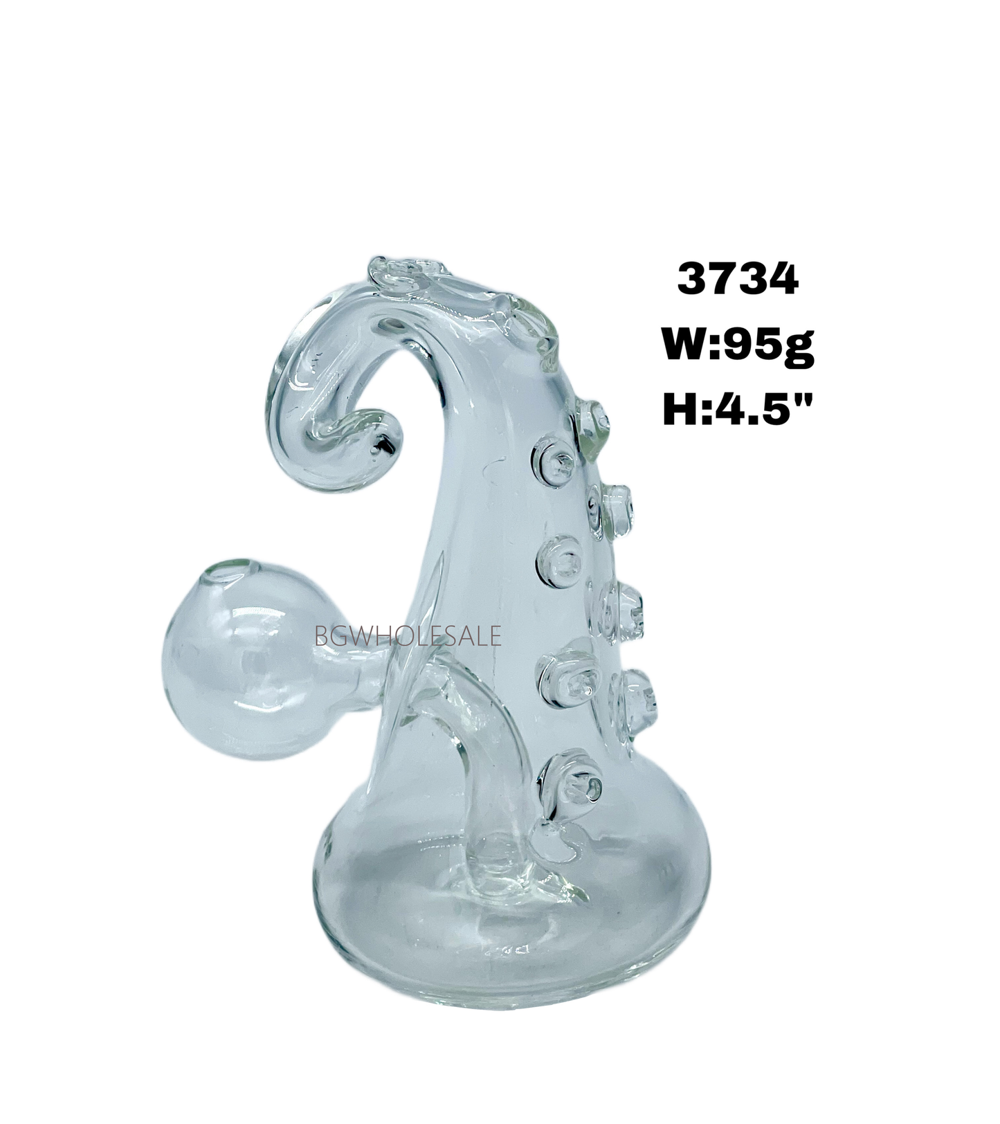 4.5" Clear Glass Octopus Oil Burner Bubbler