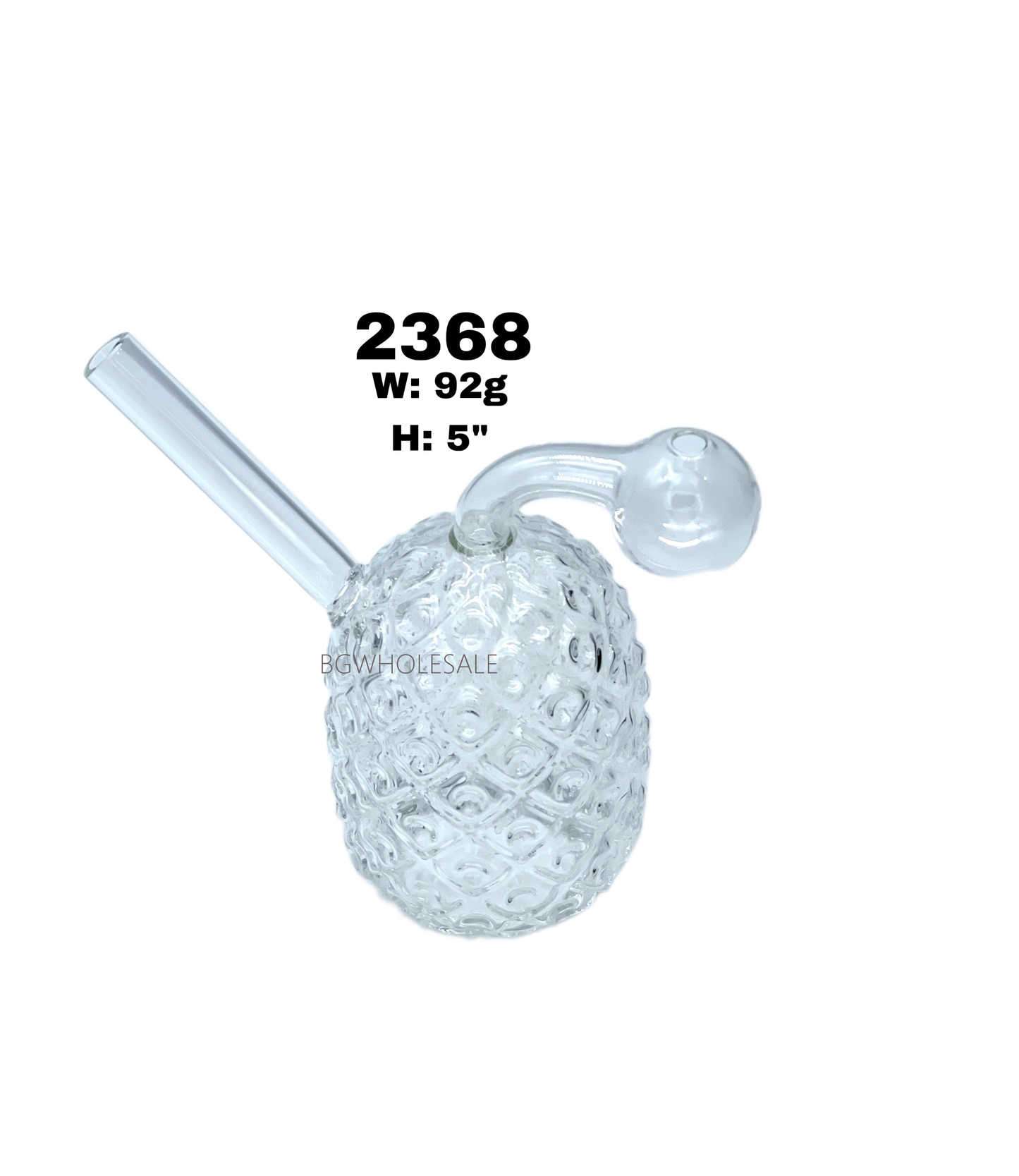 5" Clear Pineapple Glass Oil Burner Bubbler