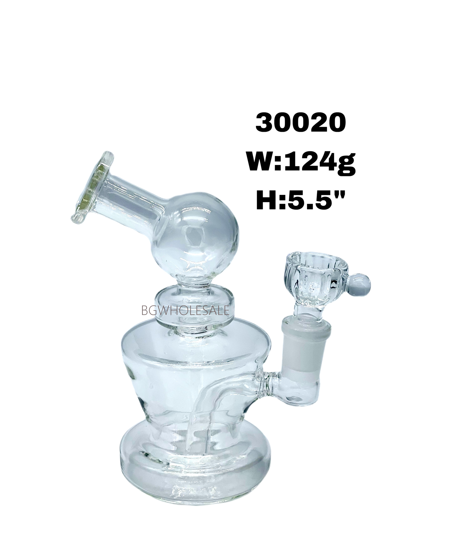 5.5" Clear Glass Bong Water Pipe