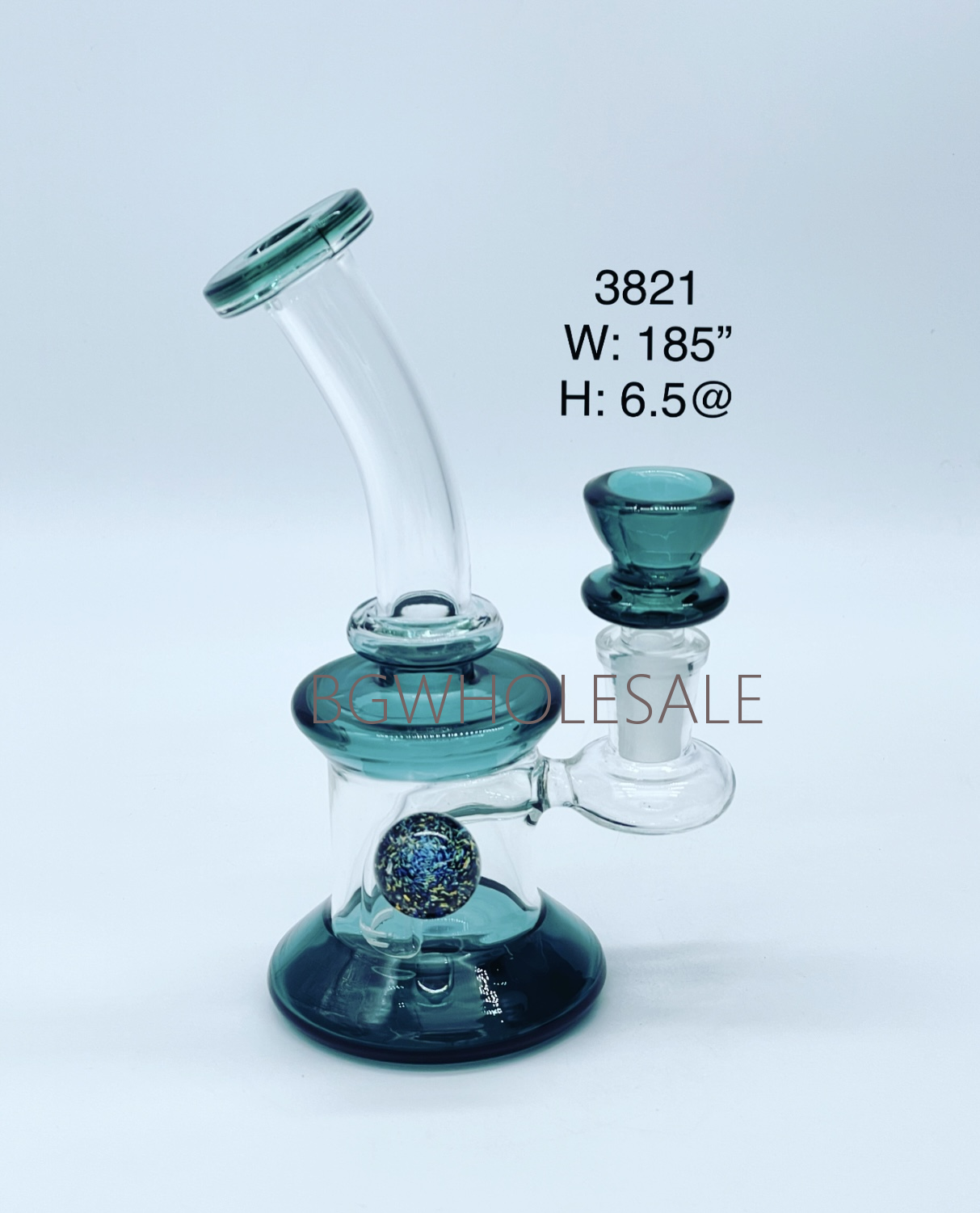 6.5" Bend Neck Colored Glass Bong Water Pipe