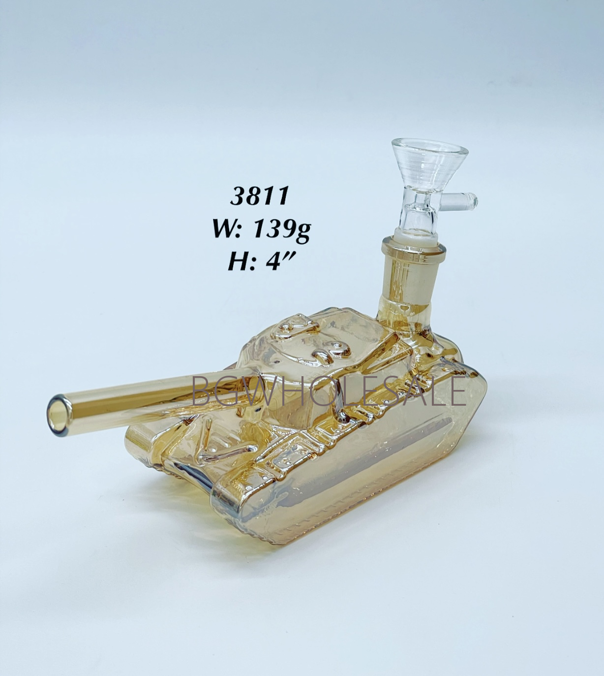 Electroplated Tank Bong 4"