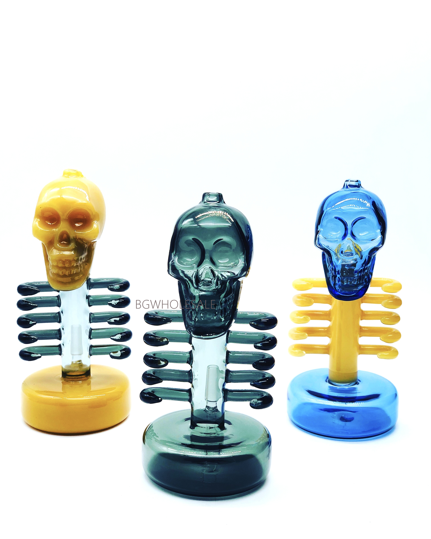 8" Skull Skeleton Glass Bong Water Pipe