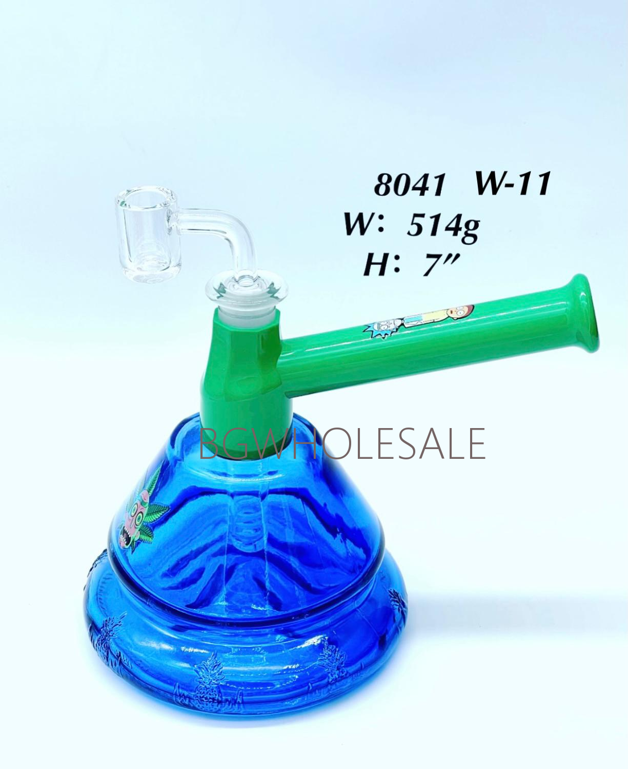 7" Glass Beaker Dab Rig with Stickers