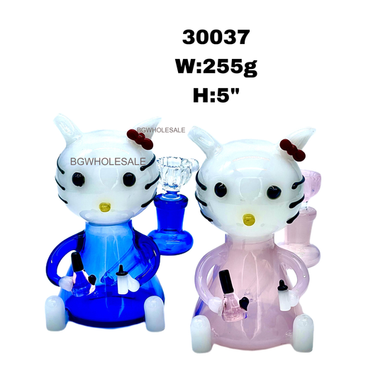 5" Cute Kitty Cat Glass Water Pipe