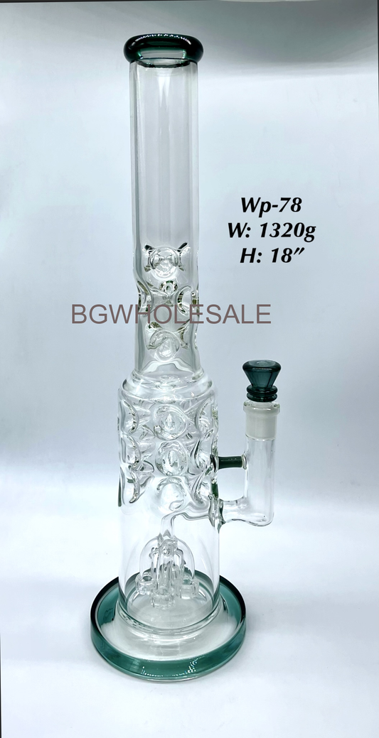 18" Fab Perc Ice Catcher Straight Tube Glass Bong