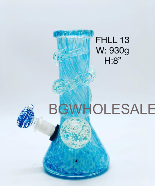 8" Soft Glass Beaker Bong Water Pipe with Glow in the Dark Wrap