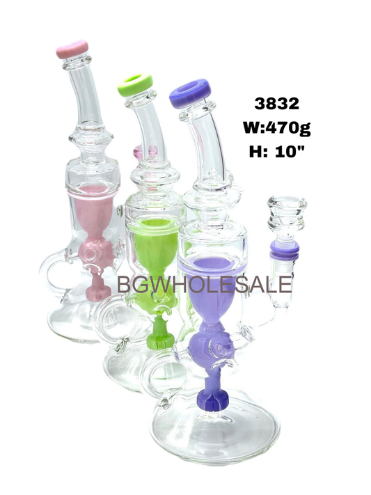 10" Colorful Percolator Glass Recycler Dab Rig