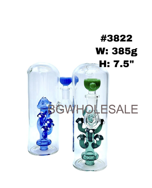 7.5" Dome Glass Bong Water Pipe Showerhead Perc