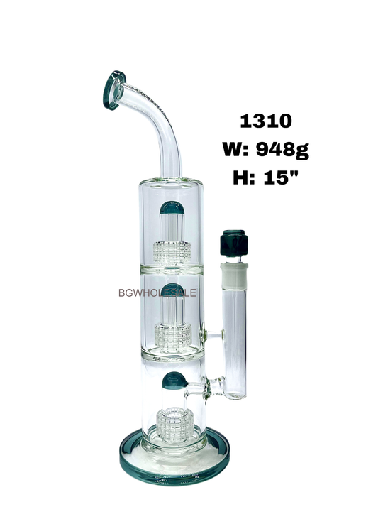 15" Triple Showerhead Perc Bong