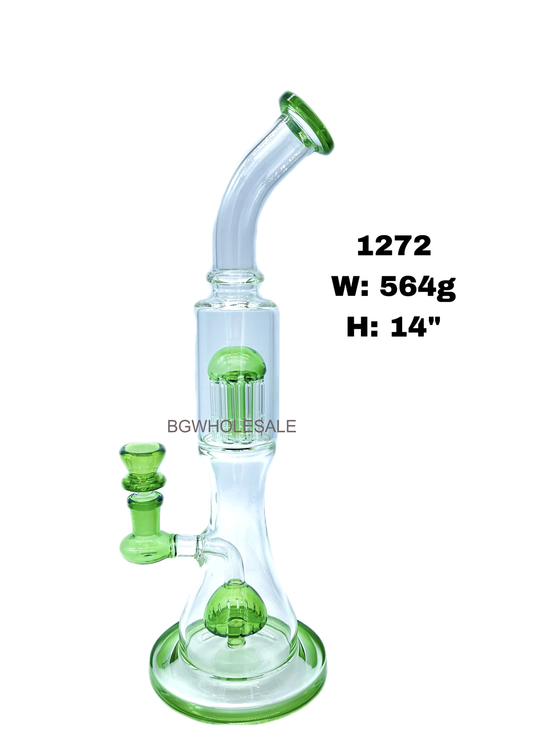 14" Perc Bong with Double Chamber