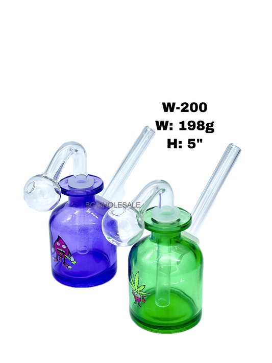 5" Glass Bottle Oil Burner Bubbler