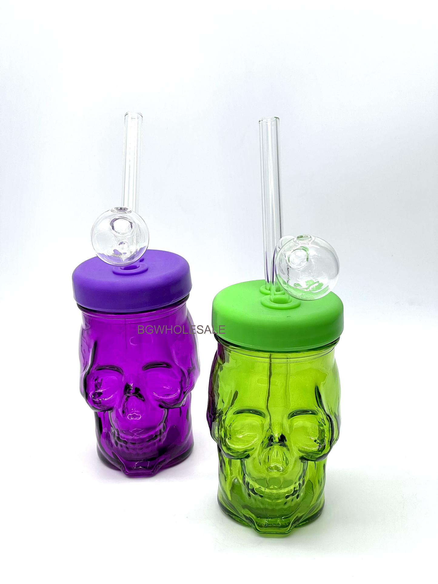 6" Skull Head Sniffer with Detachable Lid and Pipes